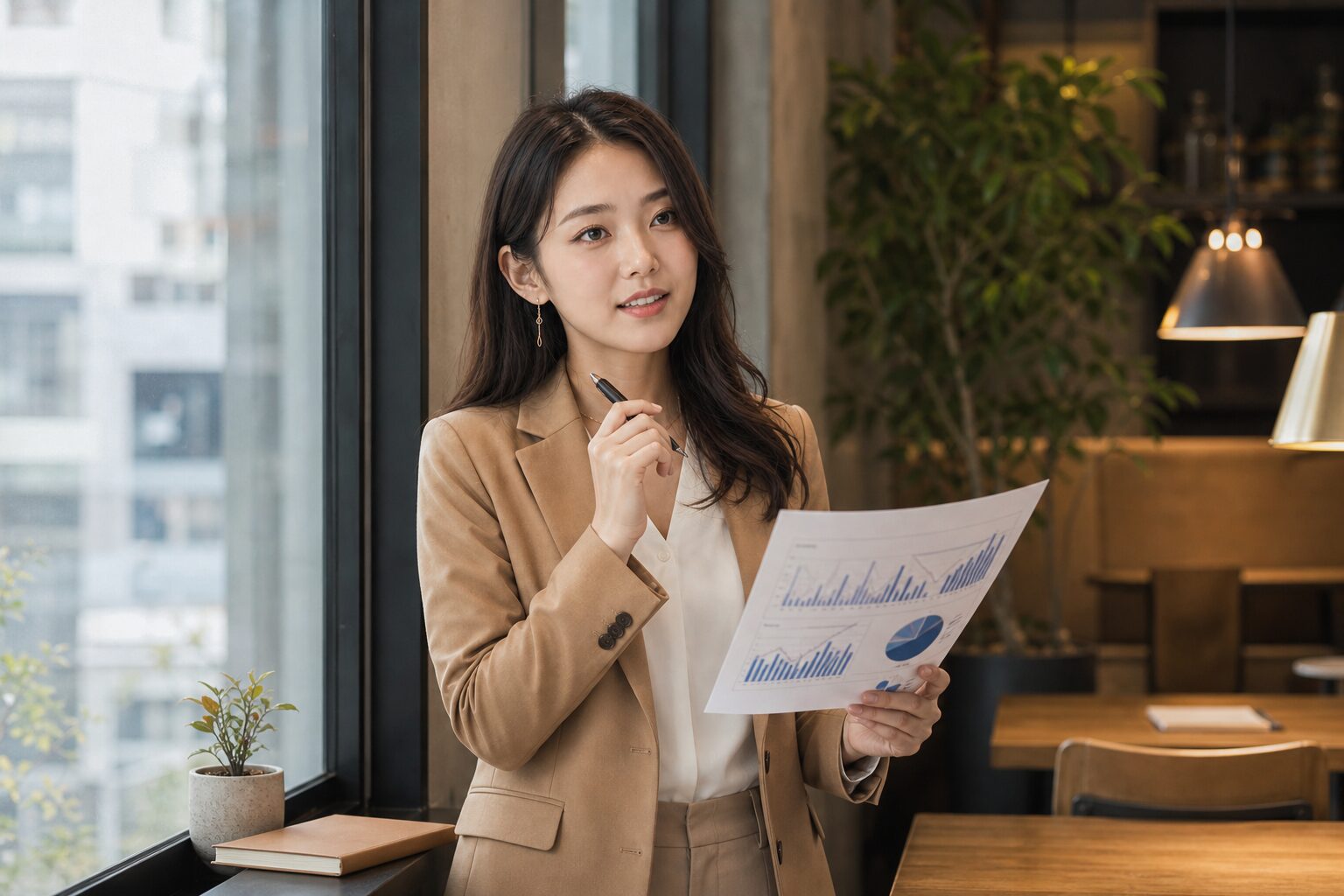 アヤさんが配当履歴の資料を見ながら高配当株の確認点を解説している様子