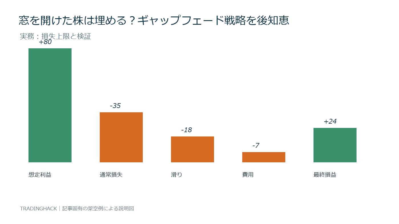ギャップフェードの利益・損失・費用を比較する図